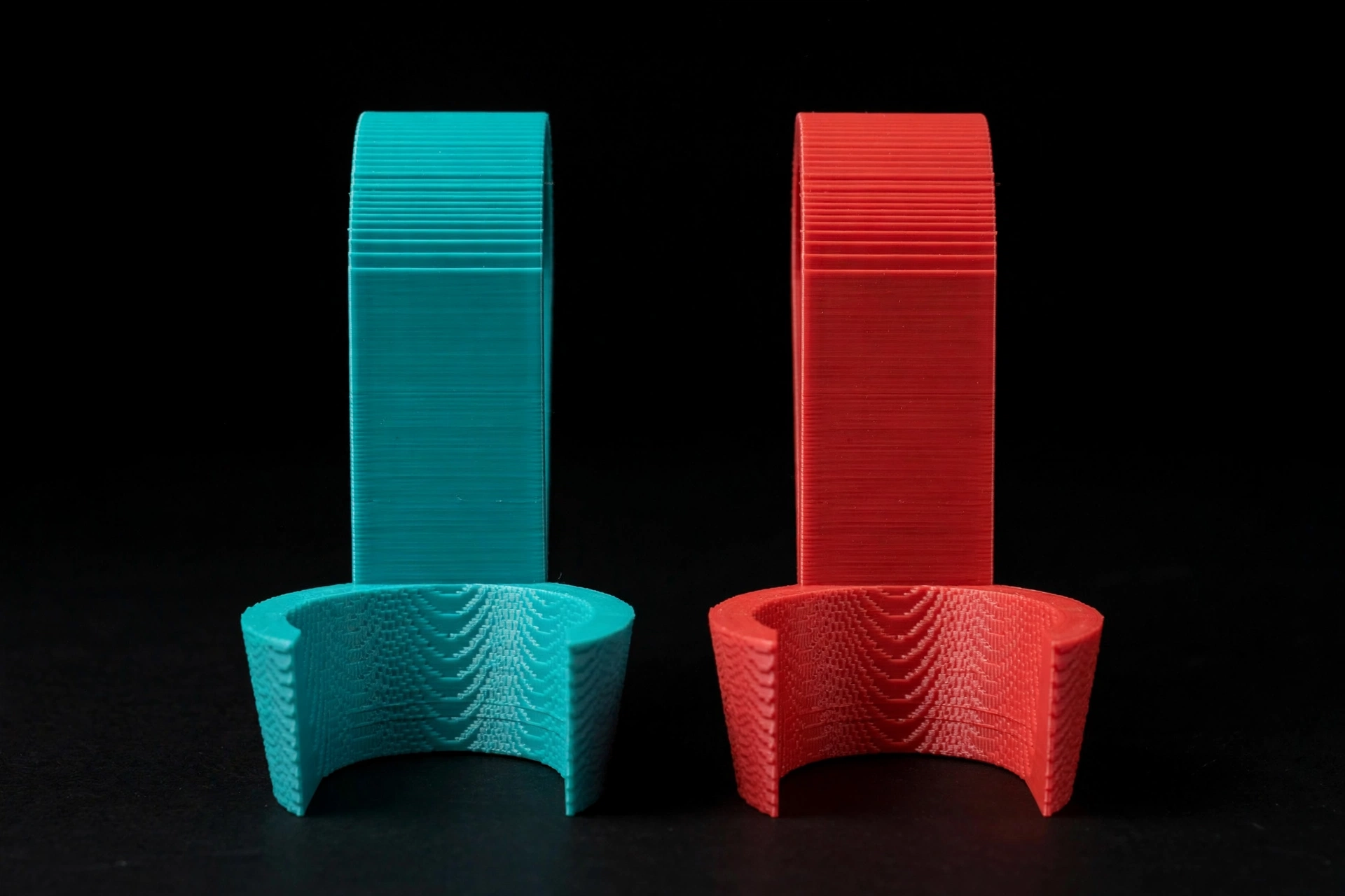 Pickleball Hook holders in teal and red